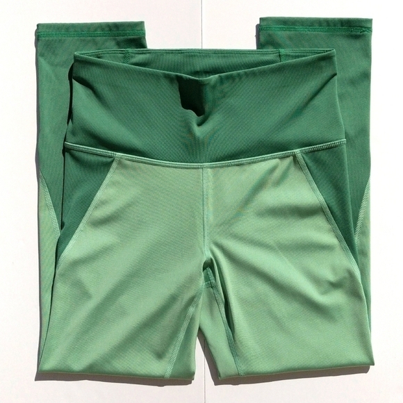 Under Armour Heatgear Fitted High Waisted Cropped Capri Workout Leggings Green S - Picture 3 of 11